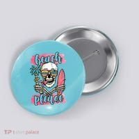 Beach Please Skeleton Vacation Funny Button thumb 0
