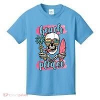 Beach Please Skeleton Vacation Funny Kids T-Shirt thumb 0