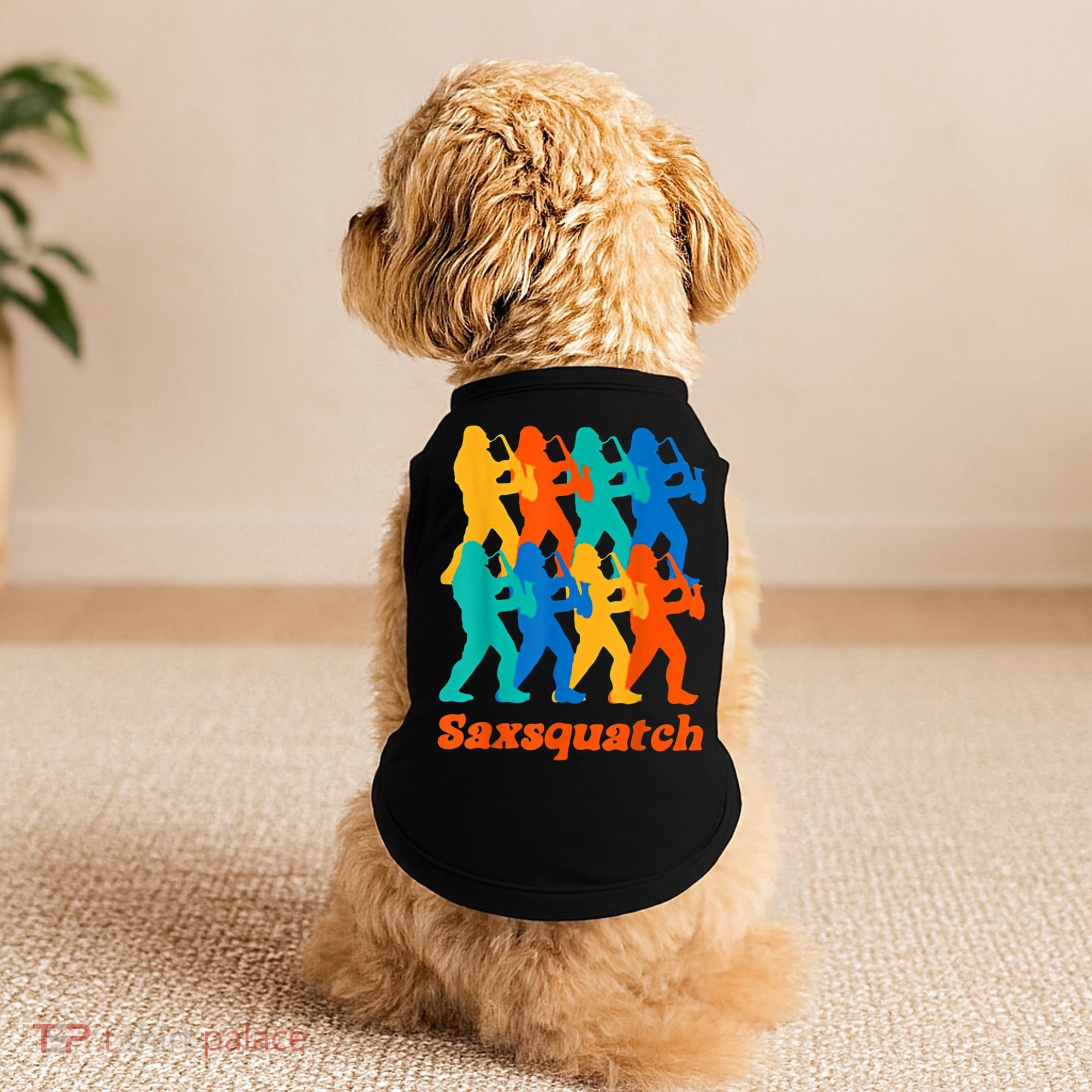 Bigfoot Playing Saxophone Saxsquatch Doggie Tank