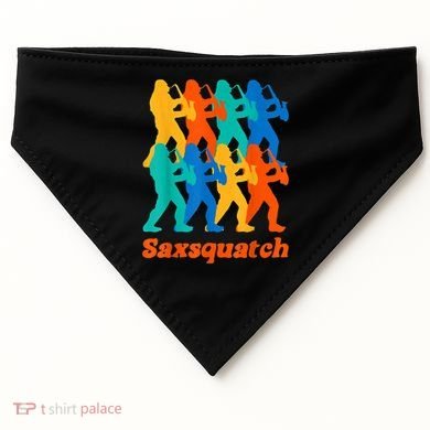 Bigfoot Playing Saxophone Saxsquatch USA-Made Doggie Bandana