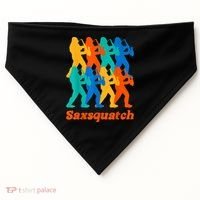 Bigfoot Playing Saxophone Saxsquatch USA-Made Doggie Bandana thumb 0