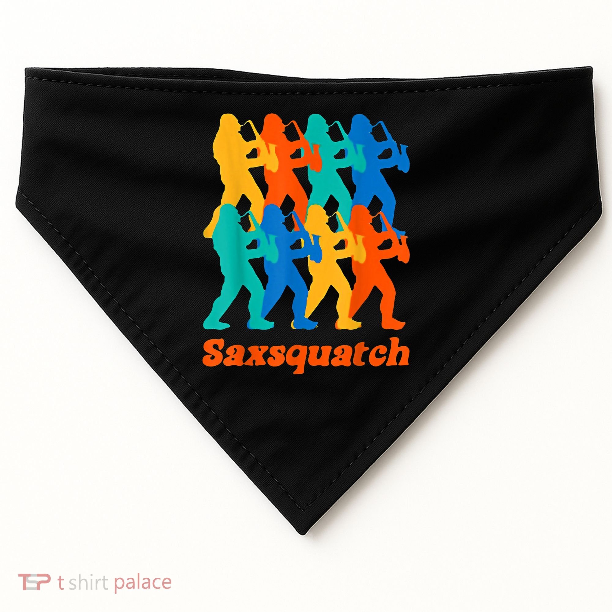 Bigfoot Playing Saxophone Saxsquatch USA-Made Doggie Bandana