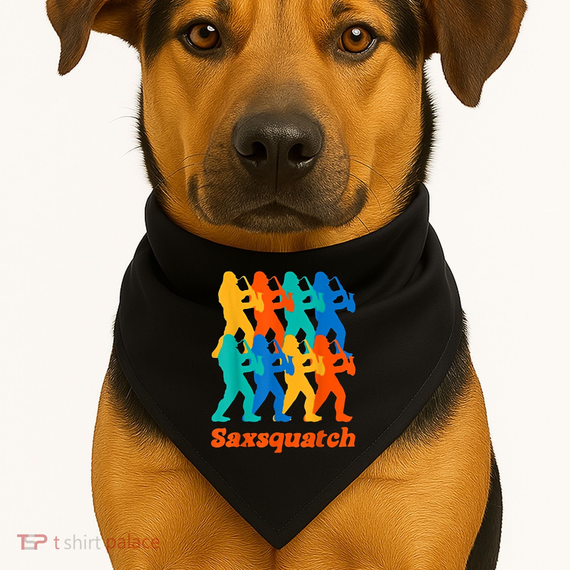 Bigfoot Playing Saxophone Saxsquatch USA-Made Doggie Bandana