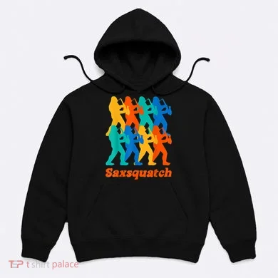 Bigfoot Playing Saxophone Saxsquatch Hoodie