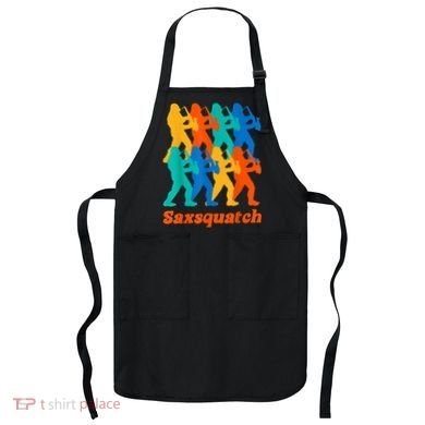 Bigfoot Playing Saxophone Saxsquatch Apron
