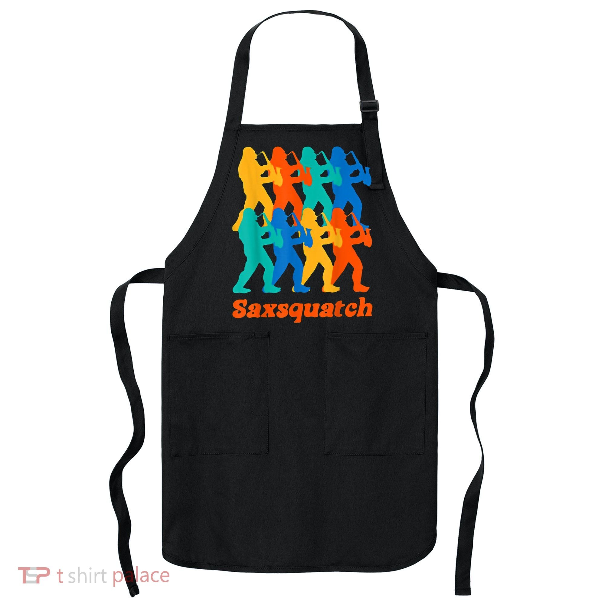 Bigfoot Playing Saxophone Saxsquatch Apron