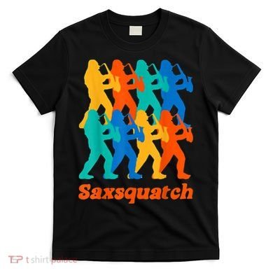 Bigfoot Playing Saxophone Saxsquatch T-Shirt
