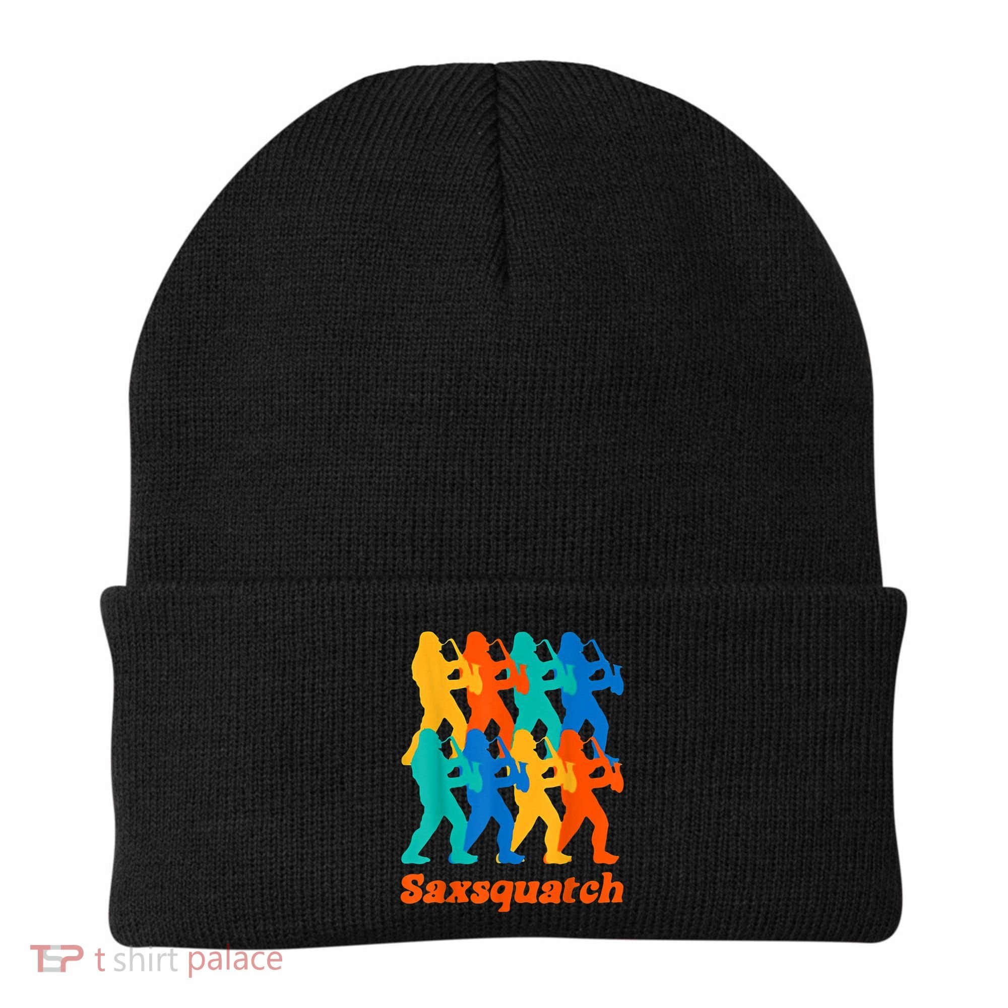 Bigfoot Playing Saxophone Saxsquatch Beanie