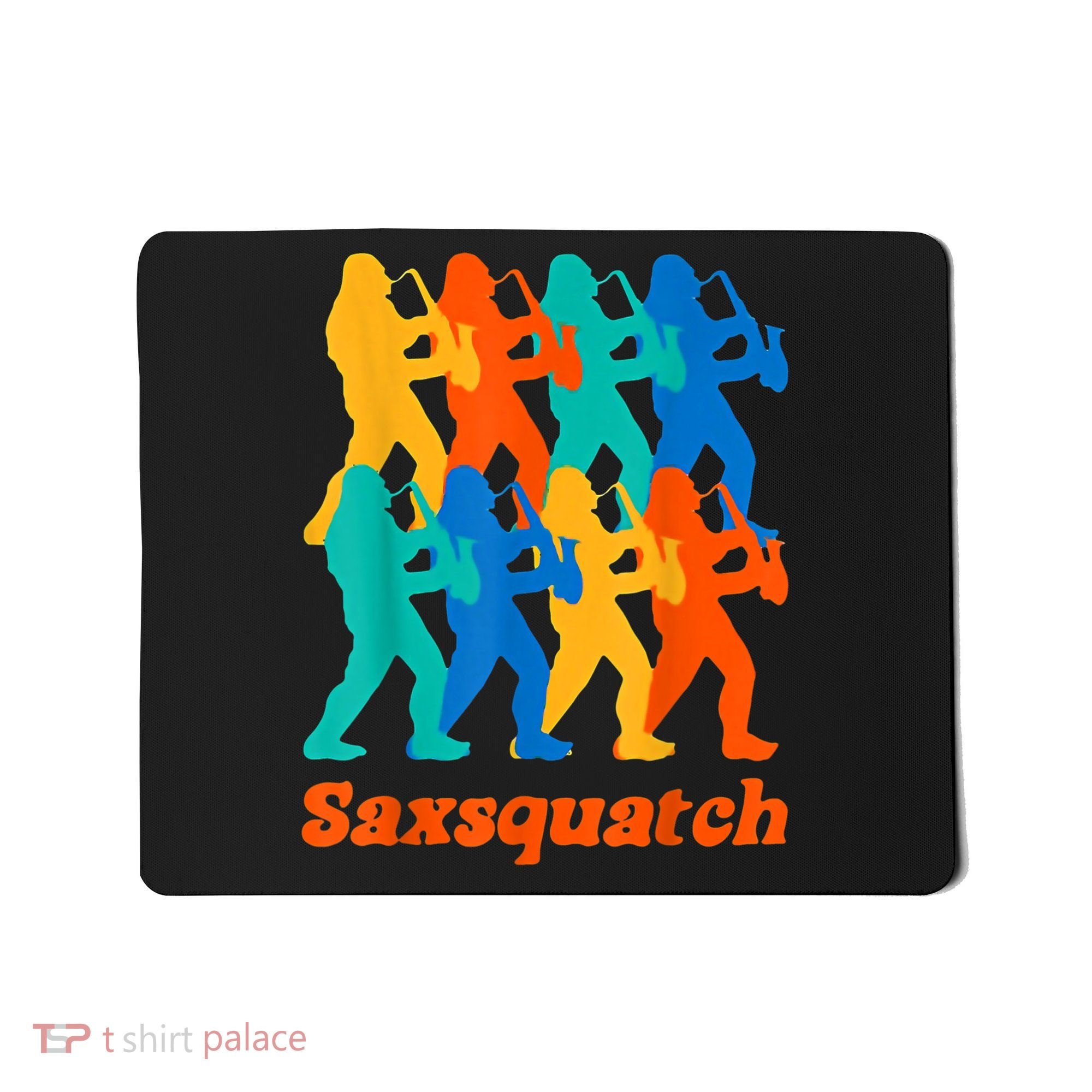 Bigfoot Playing Saxophone Saxsquatch Mousepad