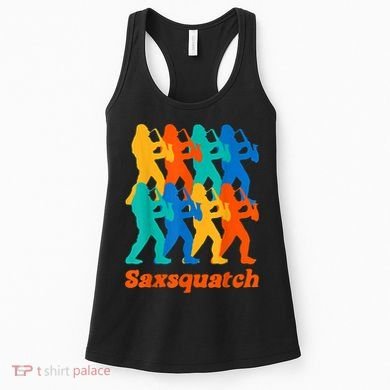 Bigfoot Playing Saxophone Saxsquatch Women's Tank Top