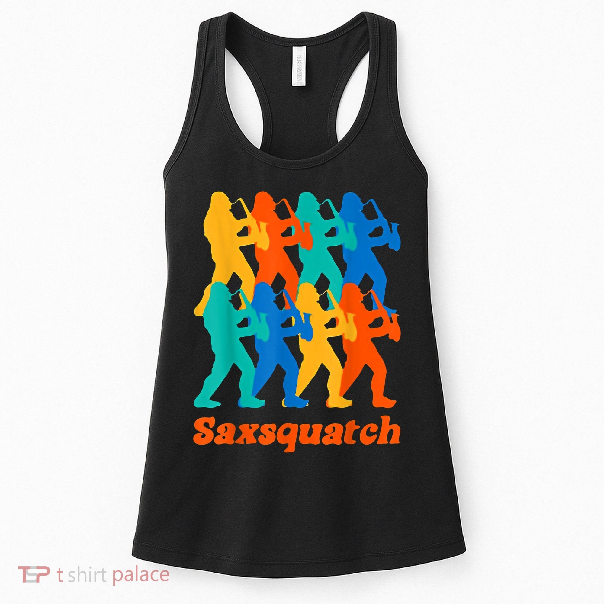 Bigfoot Playing Saxophone Saxsquatch Women's Tank Top