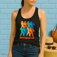 Bigfoot Playing Saxophone Saxsquatch Women's Tank Top thumb 2