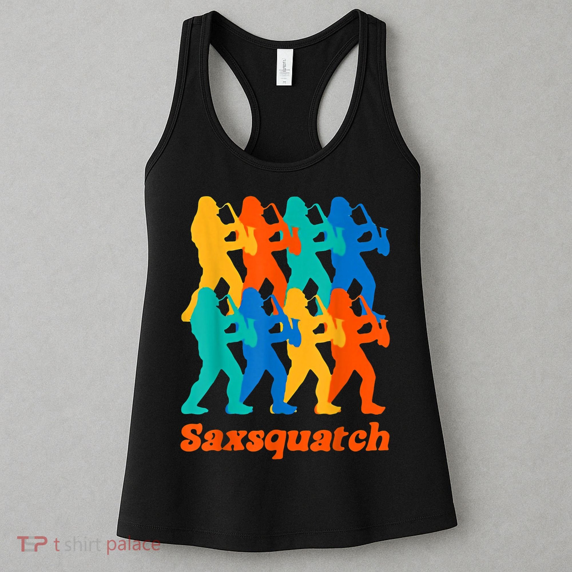 Bigfoot Playing Saxophone Saxsquatch Women's Tank Top