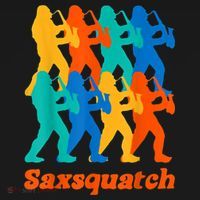Bigfoot Playing Saxophone Saxsquatch Tank Top thumb 6