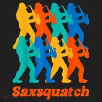 Bigfoot Playing Saxophone Saxsquatch Golf Towel thumb 3