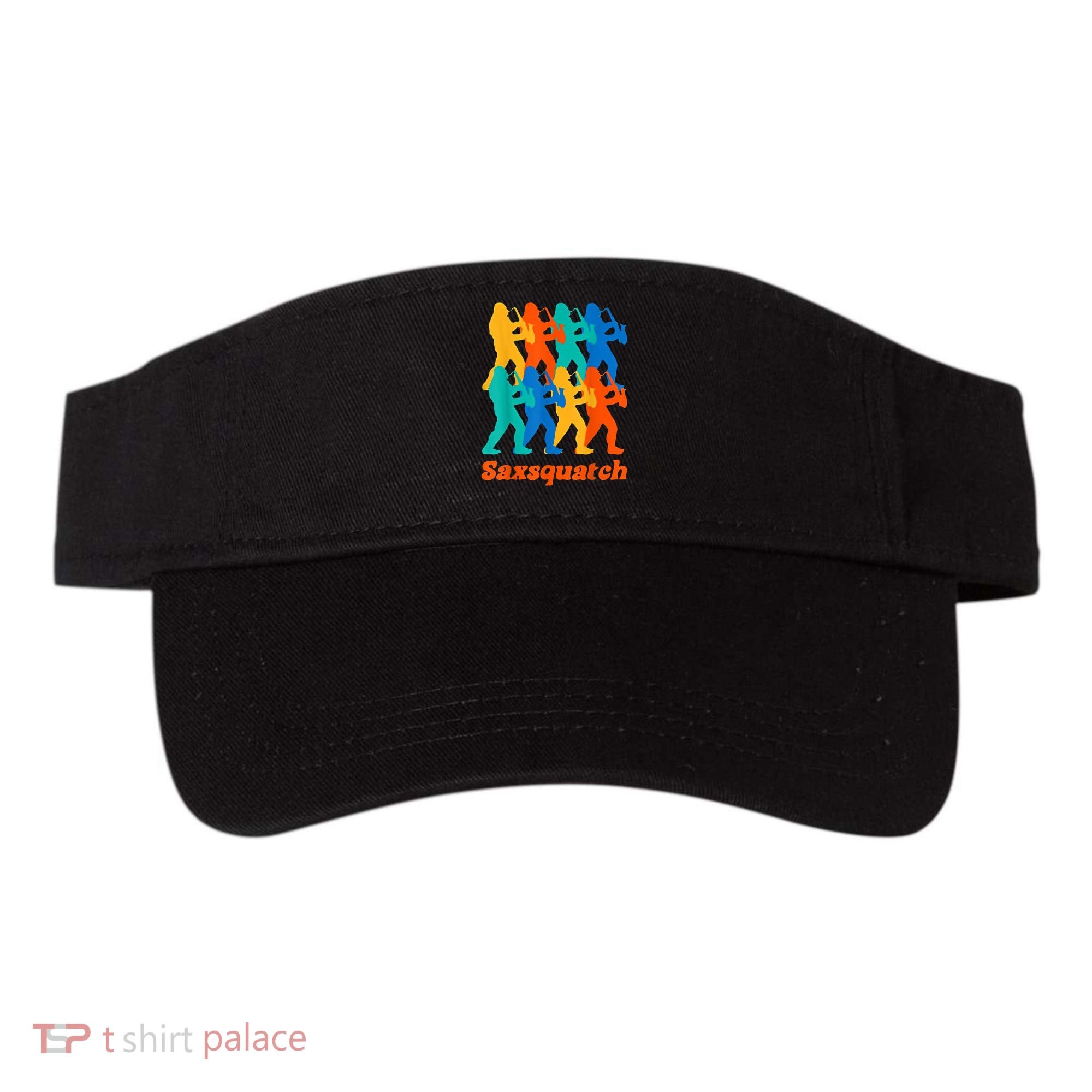 Bigfoot Playing Saxophone Saxsquatch Visor