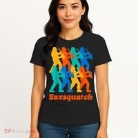 Bigfoot Playing Saxophone Saxsquatch Women's T-Shirt thumb 4