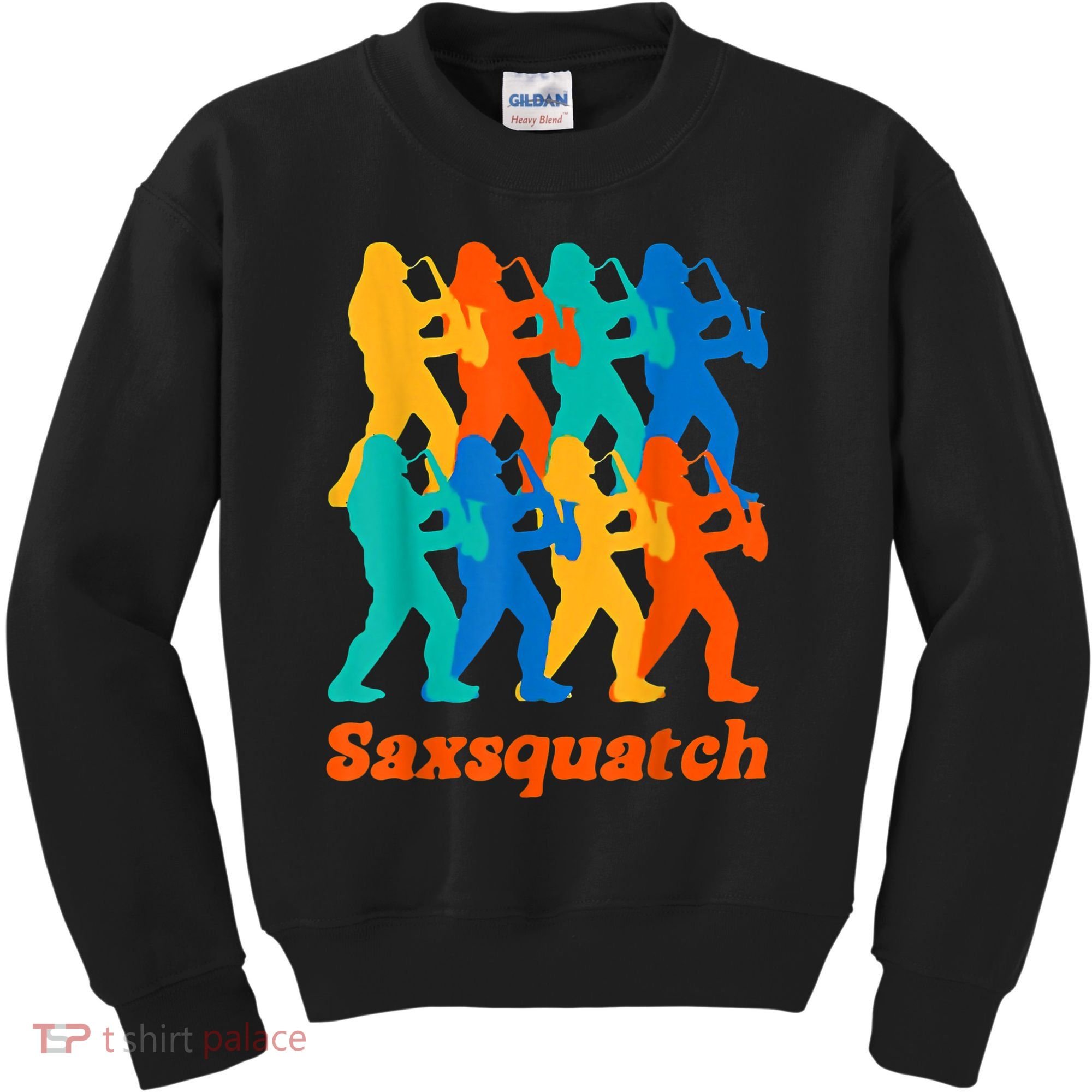 Bigfoot Playing Saxophone Saxsquatch Kids Sweatshirt