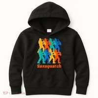 Bigfoot Playing Saxophone Saxsquatch Kids Hoodie thumb 0