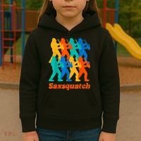 Bigfoot Playing Saxophone Saxsquatch Kids Hoodie thumb 3