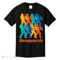 Bigfoot Playing Saxophone Saxsquatch Kids T-Shirt thumb 0