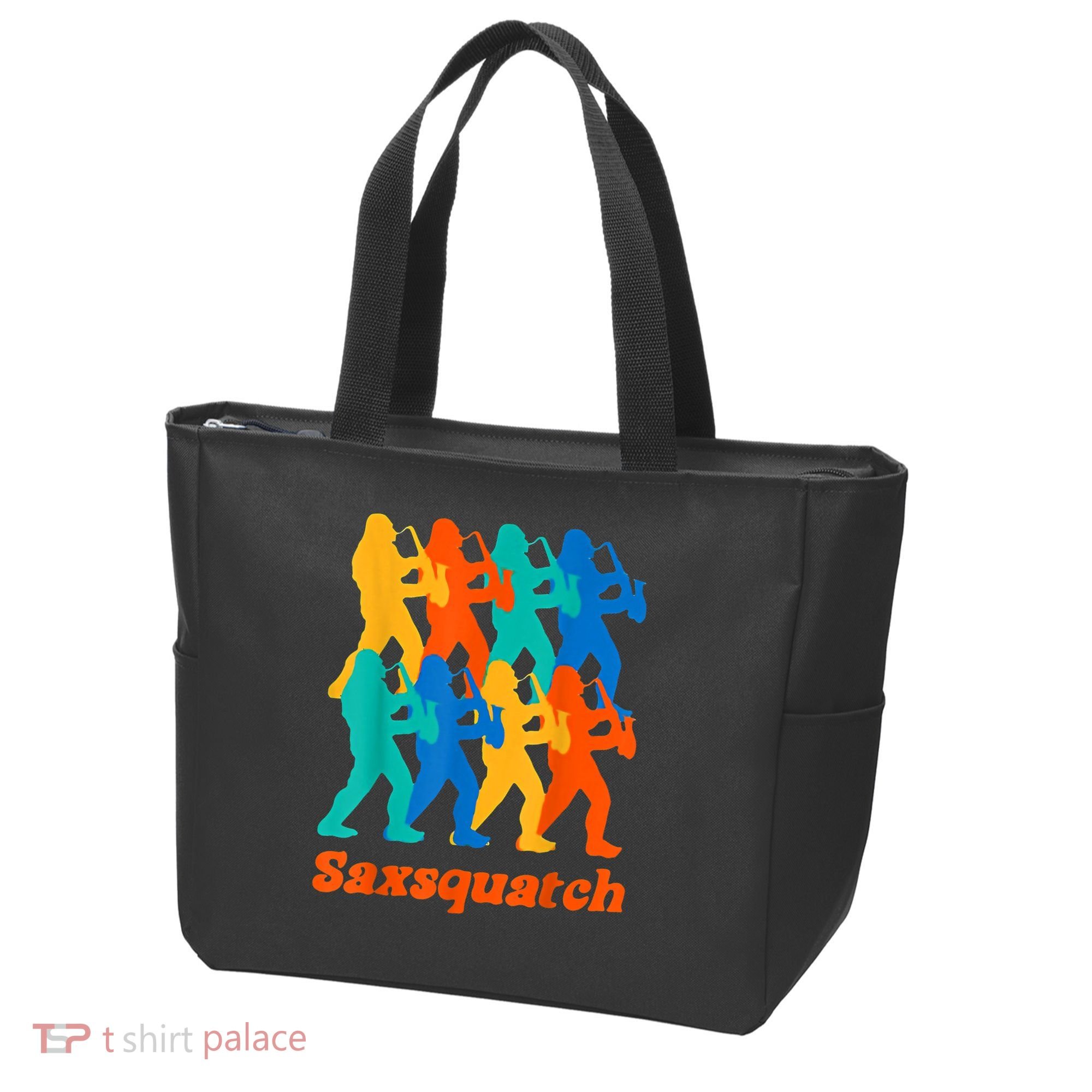 Bigfoot Playing Saxophone Saxsquatch Tote Bag