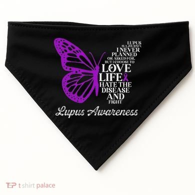Butterfly Purple Systemic Lupus Erythematosus Awareness USA-Made Doggie Bandana