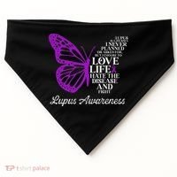 Butterfly Purple Systemic Lupus Erythematosus Awareness USA-Made Doggie Bandana thumb 0