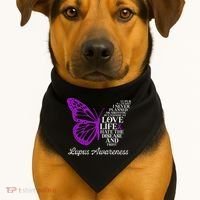 Butterfly Purple Systemic Lupus Erythematosus Awareness USA-Made Doggie Bandana thumb 1