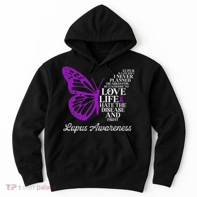 Butterfly Purple Systemic Lupus Erythematosus Awareness Hoodie