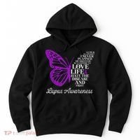 Butterfly Purple Systemic Lupus Erythematosus Awareness Hoodie thumb 0
