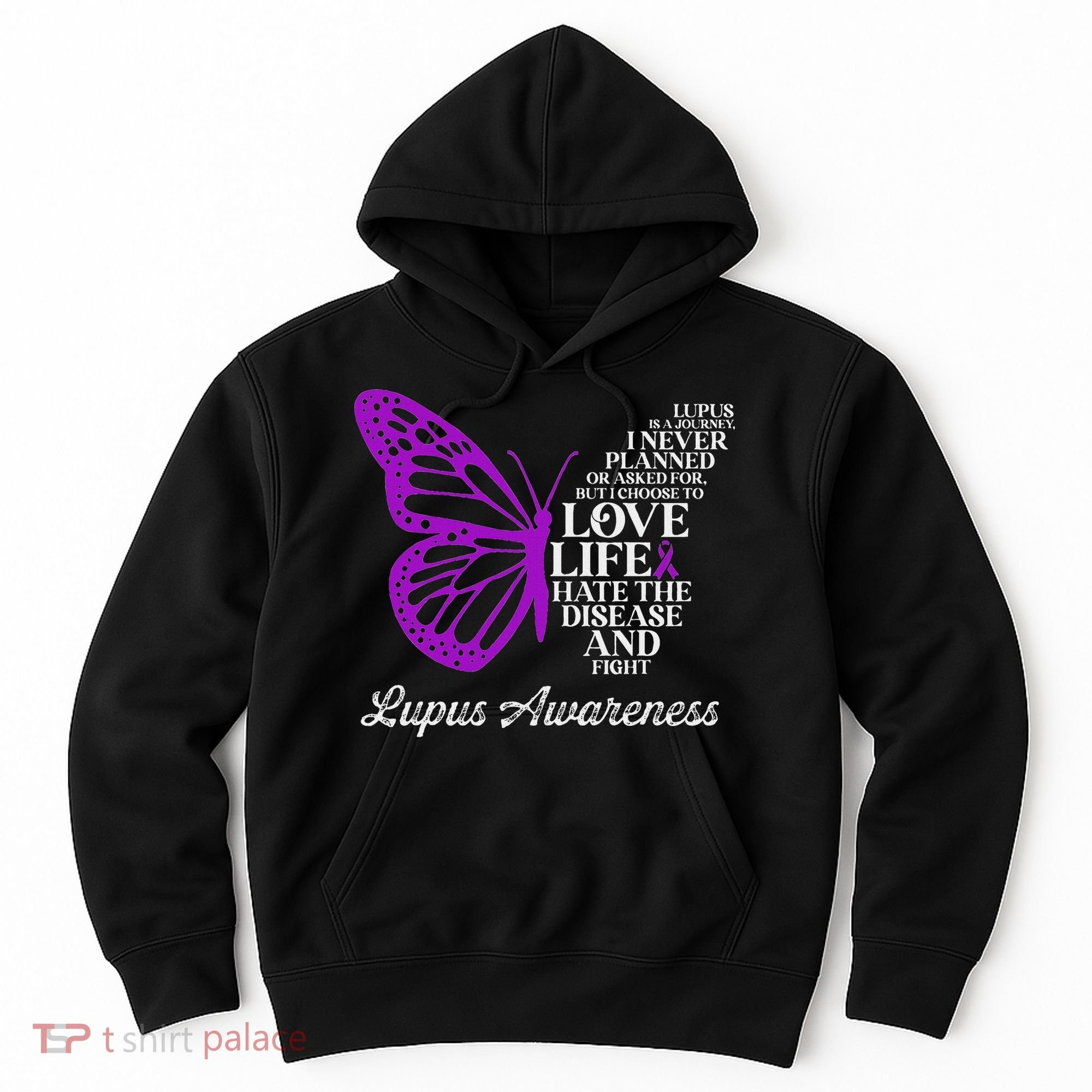 Butterfly Purple Systemic Lupus Erythematosus Awareness Hoodie