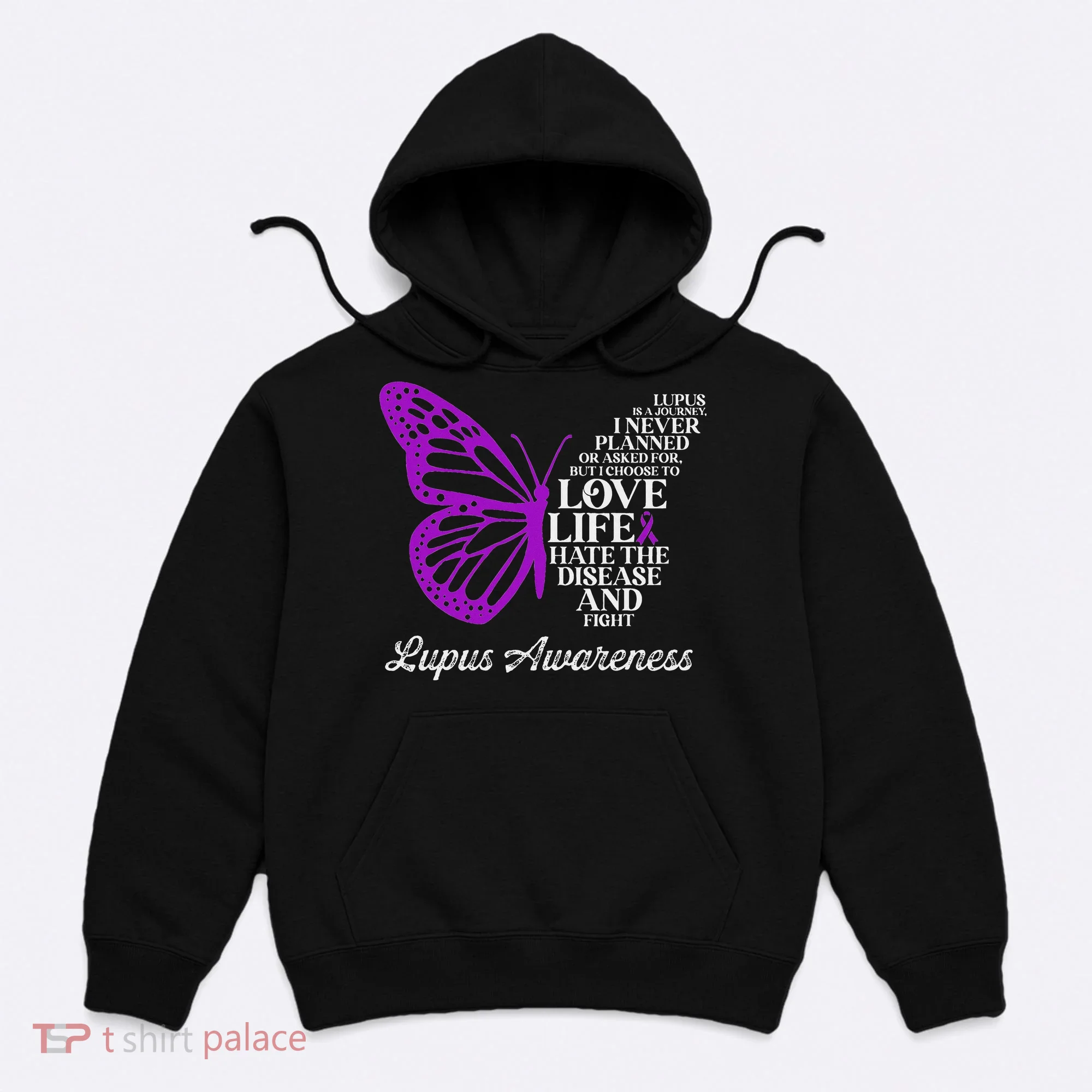 Butterfly Purple Systemic Lupus Erythematosus Awareness Hoodie