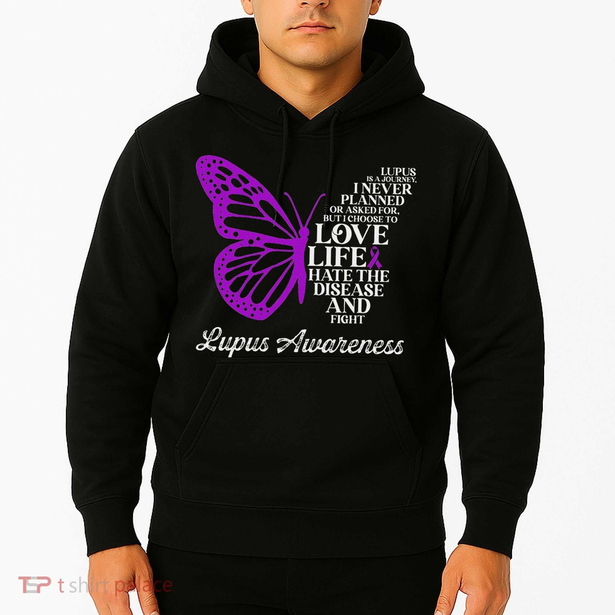 Butterfly Purple Systemic Lupus Erythematosus Awareness Hoodie
