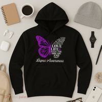 Butterfly Purple Systemic Lupus Erythematosus Awareness Hoodie thumb 3