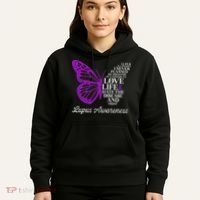 Butterfly Purple Systemic Lupus Erythematosus Awareness Hoodie thumb 5