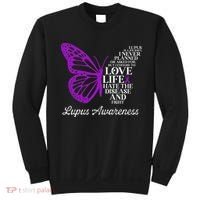 Butterfly Purple Systemic Lupus Erythematosus Awareness Sweatshirt thumb 0