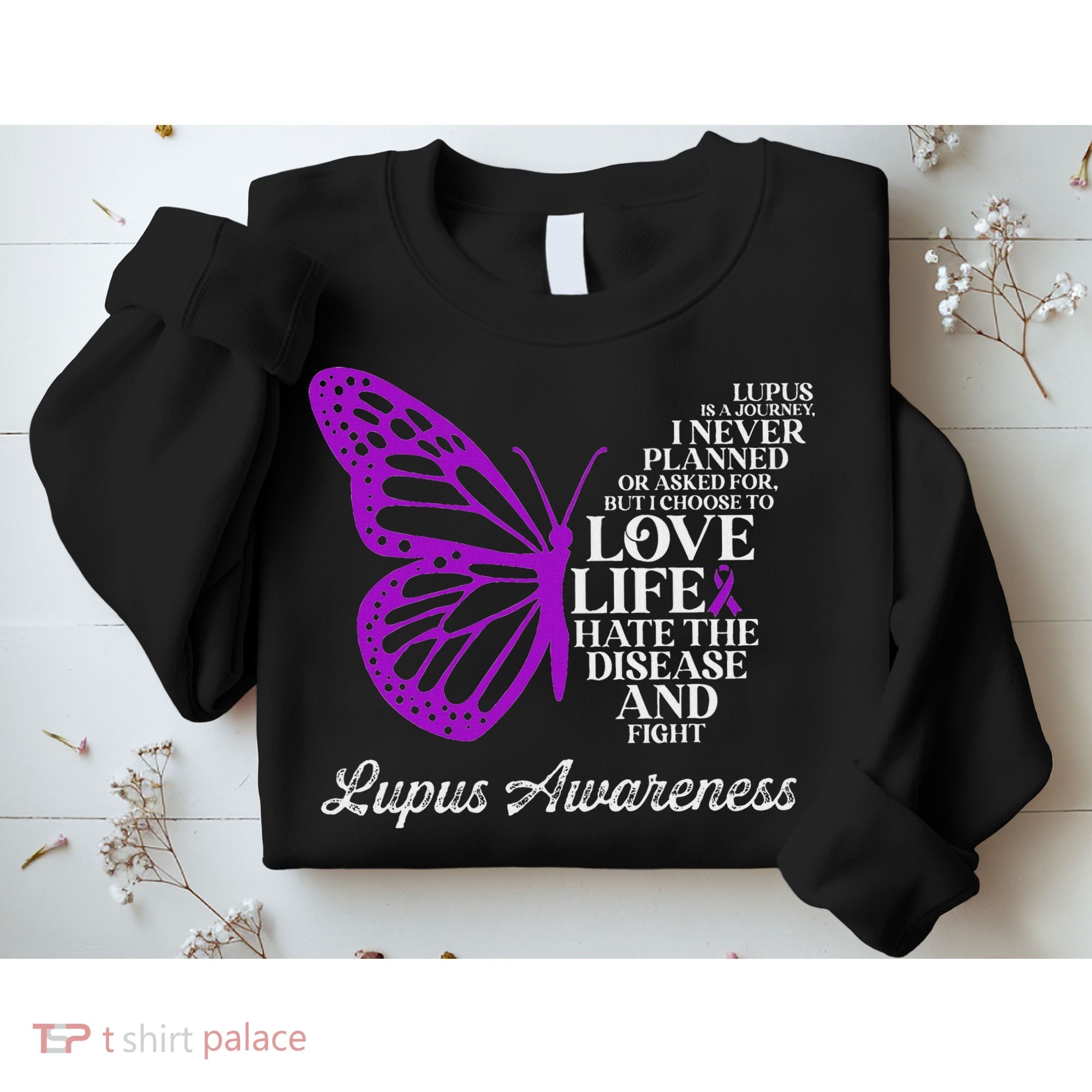 Butterfly Purple Systemic Lupus Erythematosus Awareness Sweatshirt