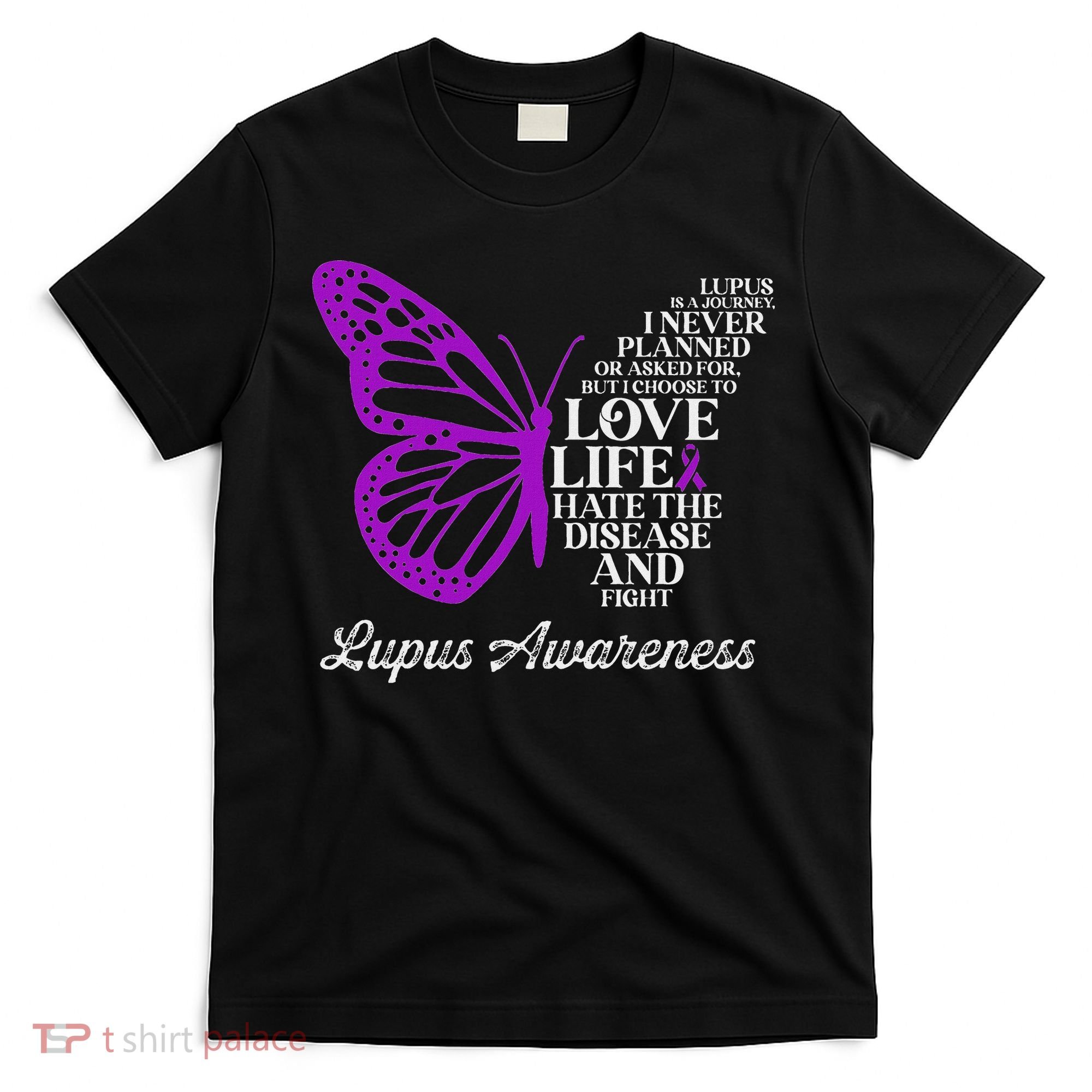 Butterfly Purple Systemic Lupus Erythematosus Awareness T-Shirt