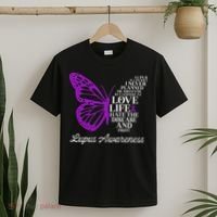 Butterfly Purple Systemic Lupus Erythematosus Awareness T-Shirt thumb 2