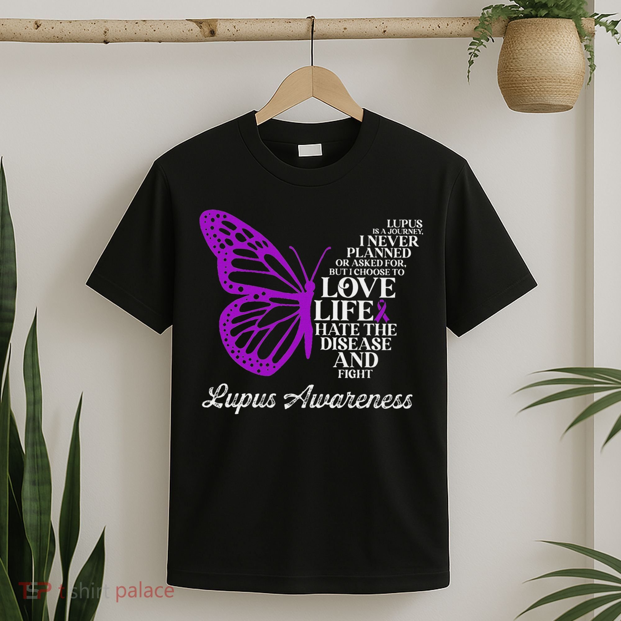 Butterfly Purple Systemic Lupus Erythematosus Awareness T-Shirt