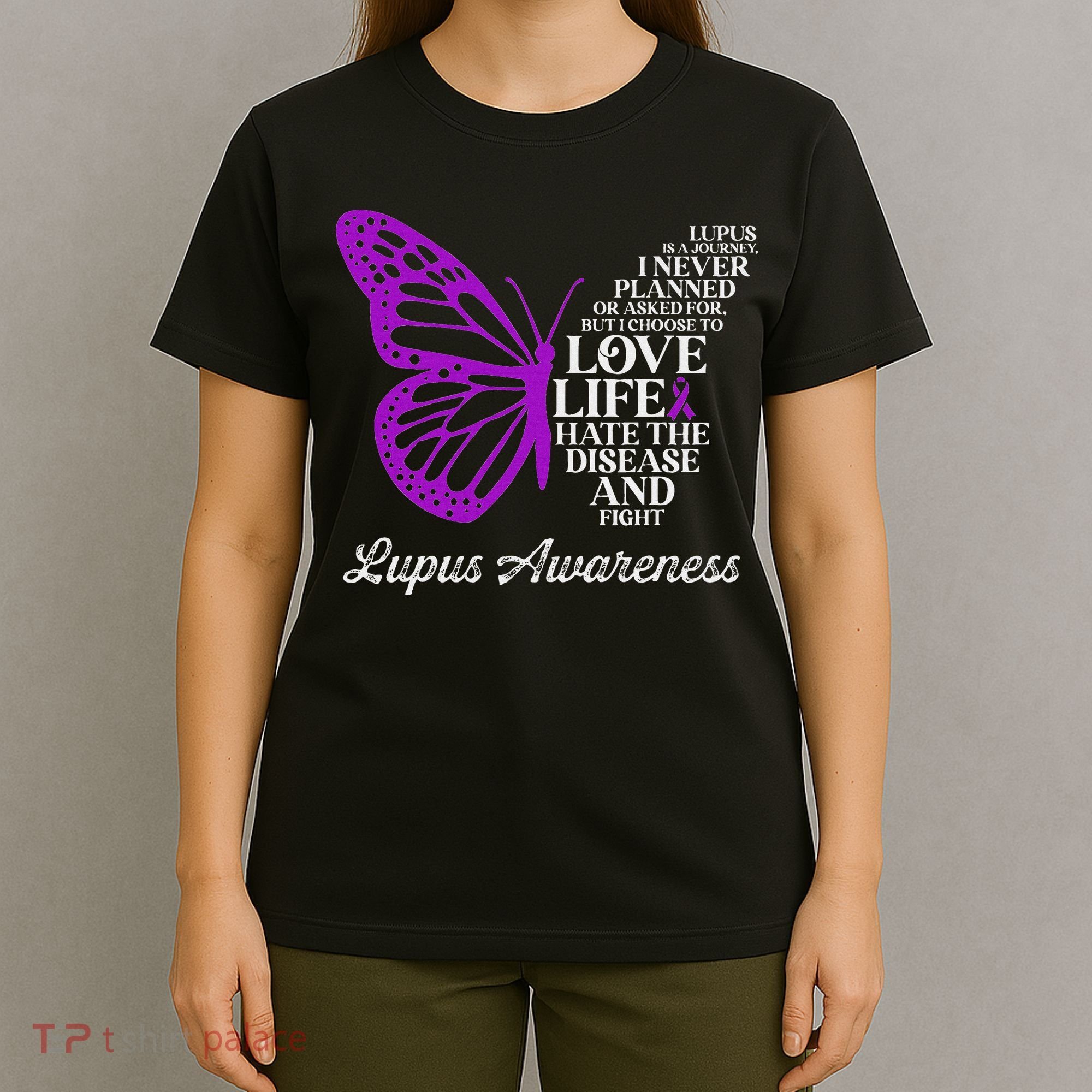 Butterfly Purple Systemic Lupus Erythematosus Awareness T-Shirt