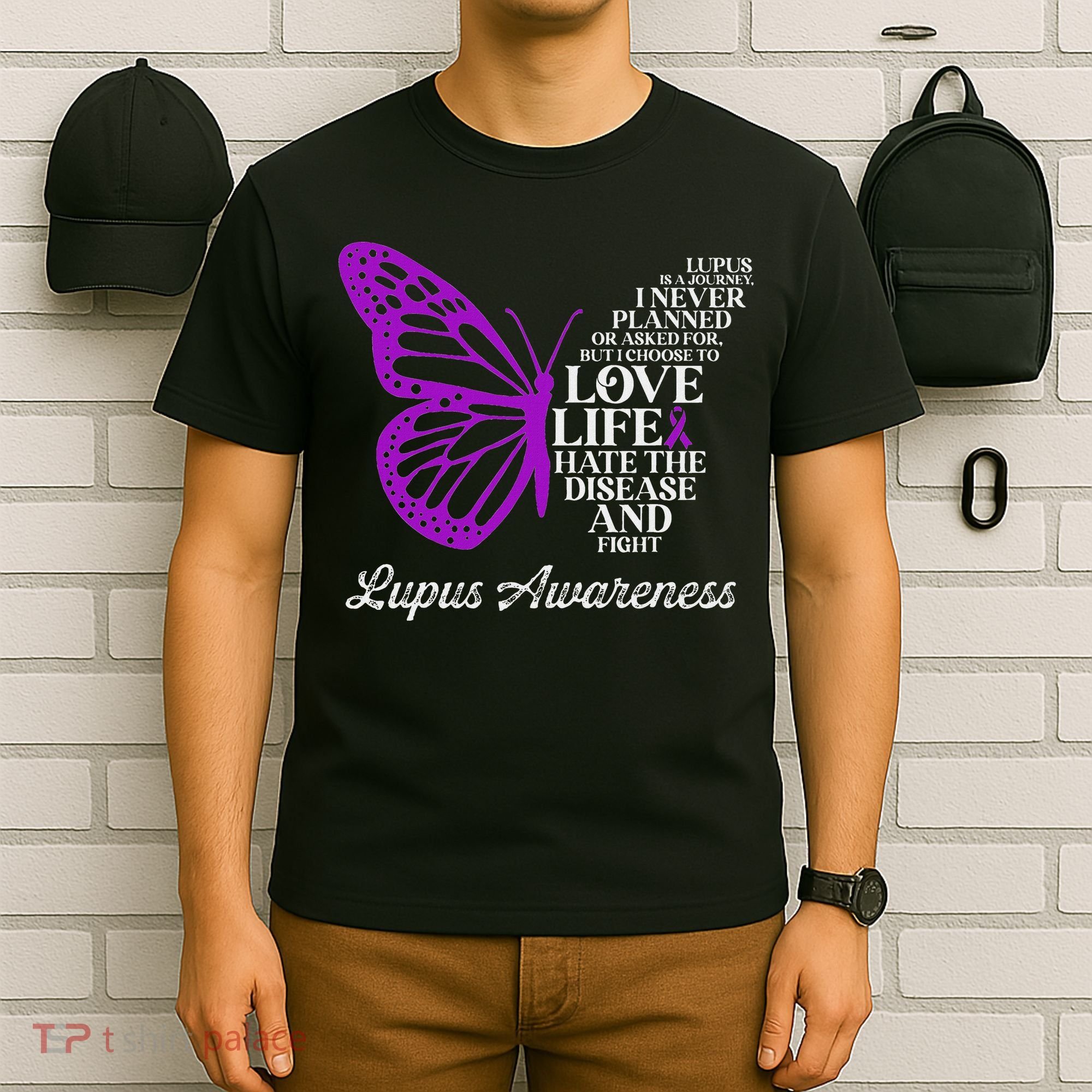 Butterfly Purple Systemic Lupus Erythematosus Awareness T-Shirt