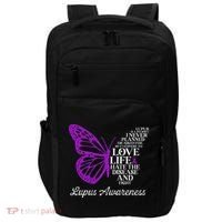 Butterfly Purple Systemic Lupus Erythematosus Awareness Impact Tech Backpack thumb 0