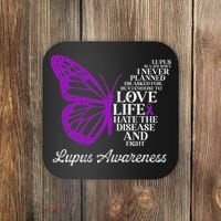 Butterfly Purple Systemic Lupus Erythematosus Awareness Coaster thumb 0