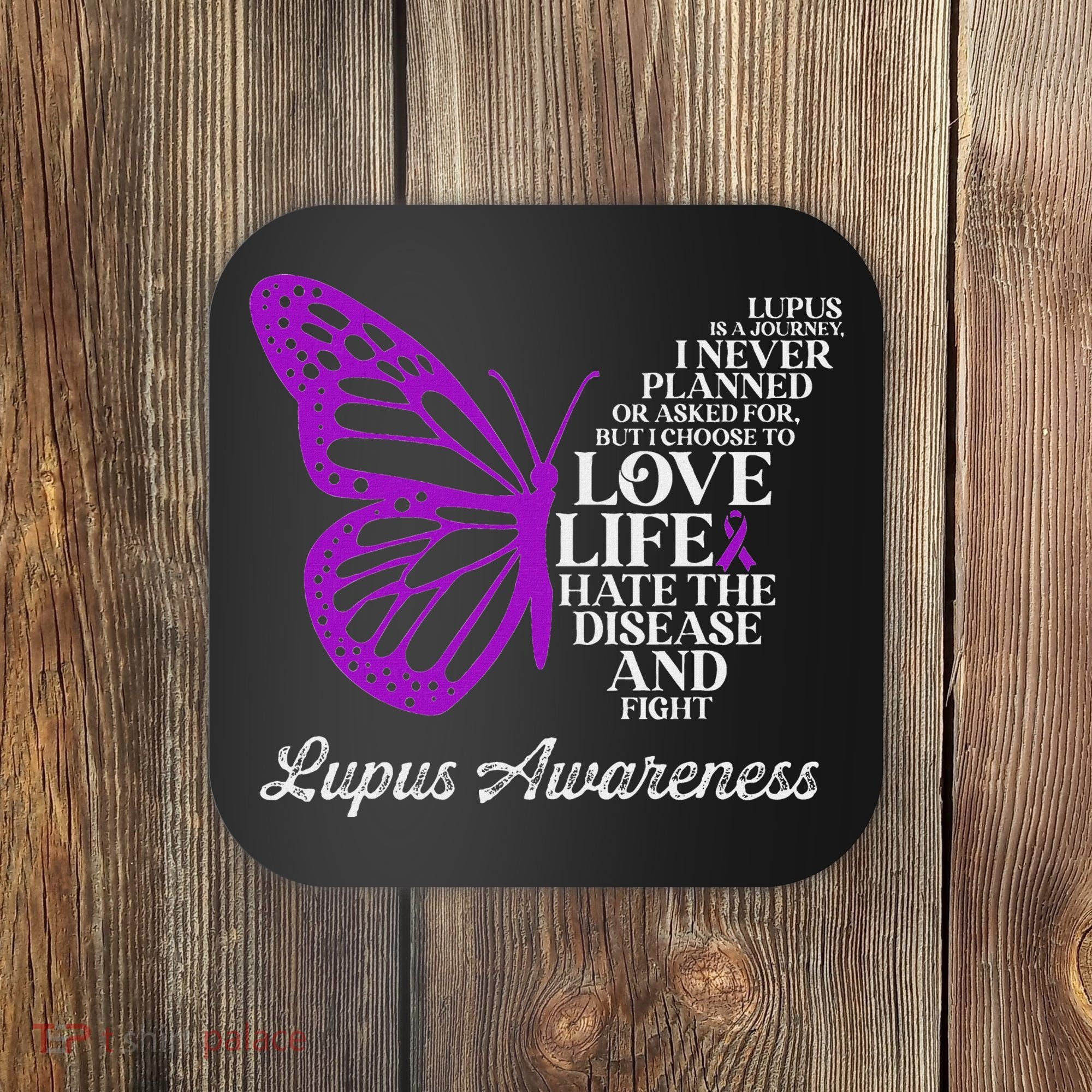 Butterfly Purple Systemic Lupus Erythematosus Awareness Coaster