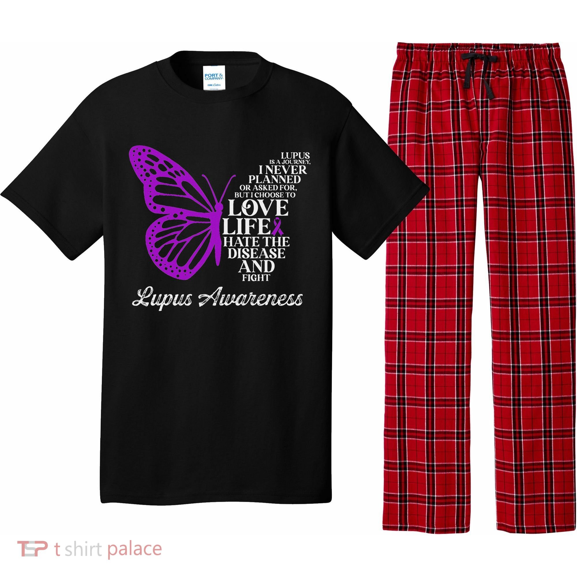 Butterfly Purple Systemic Lupus Erythematosus Awareness Pajama Set