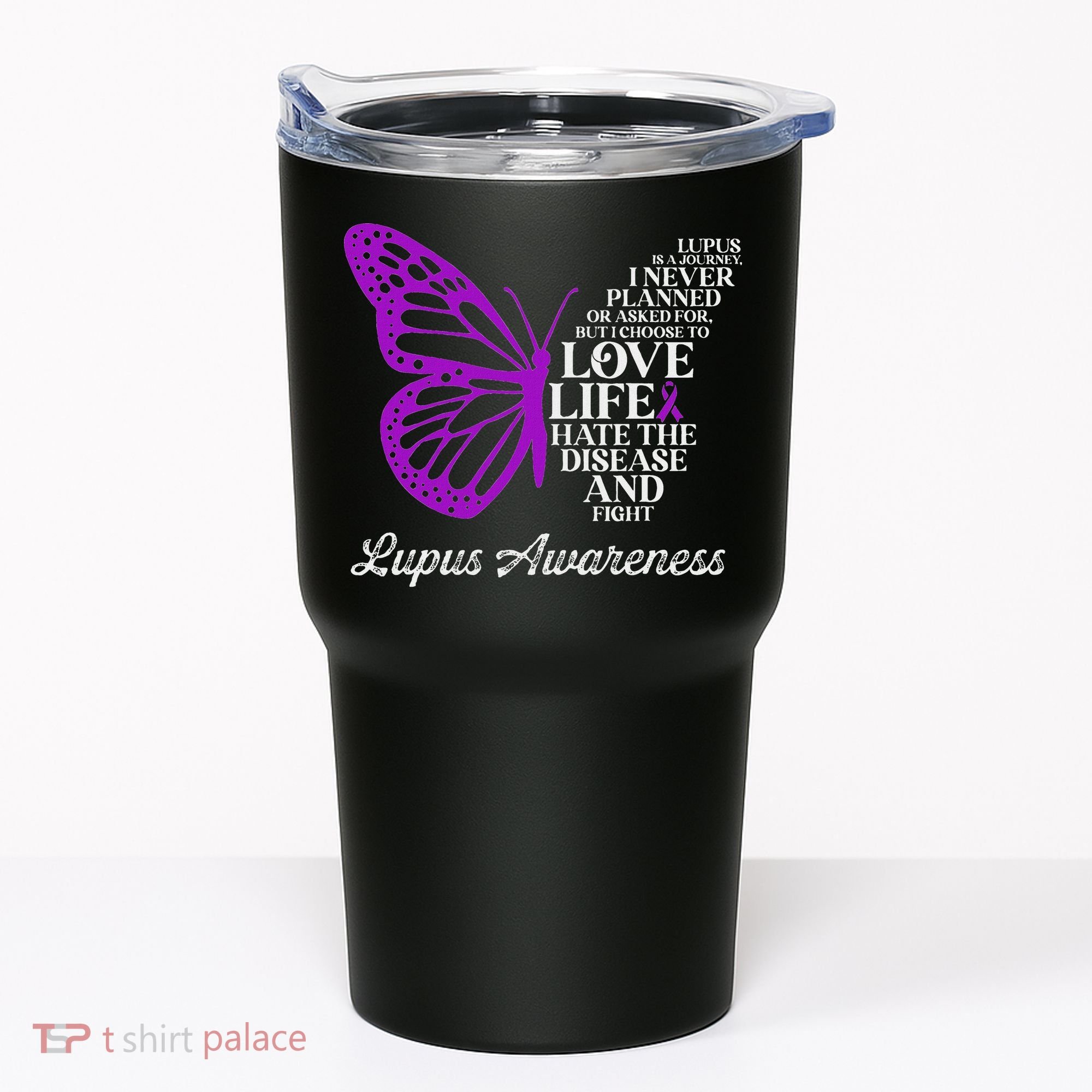 Butterfly Purple Systemic Lupus Erythematosus Awareness Tumbler