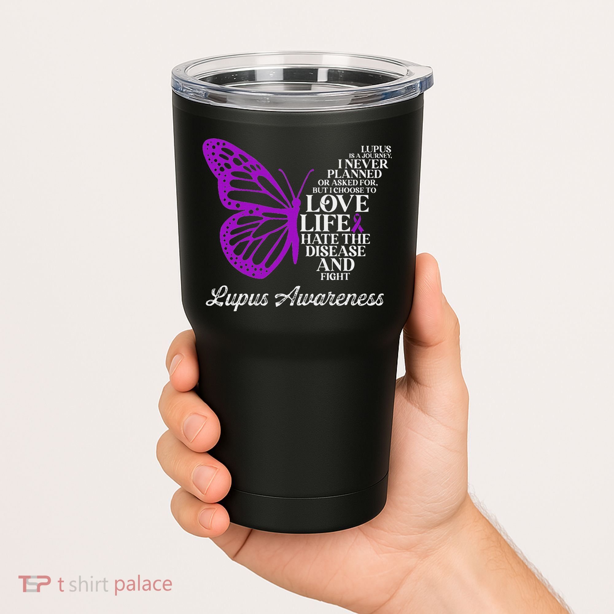 Butterfly Purple Systemic Lupus Erythematosus Awareness Tumbler