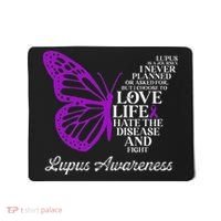 Butterfly Purple Systemic Lupus Erythematosus Awareness Mousepad thumb 0
